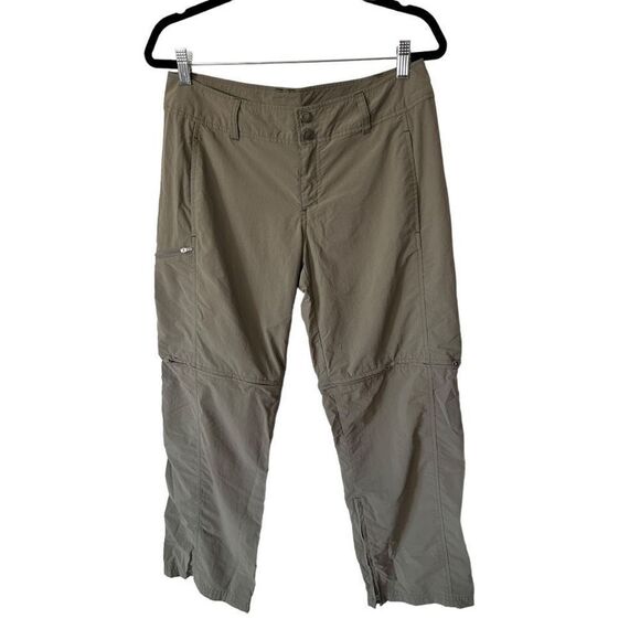 ExOfficio Convertible Shorts Tan Khaki Nylon Hiking Pants Size 8 Insect Shield - Picture 1 of 12